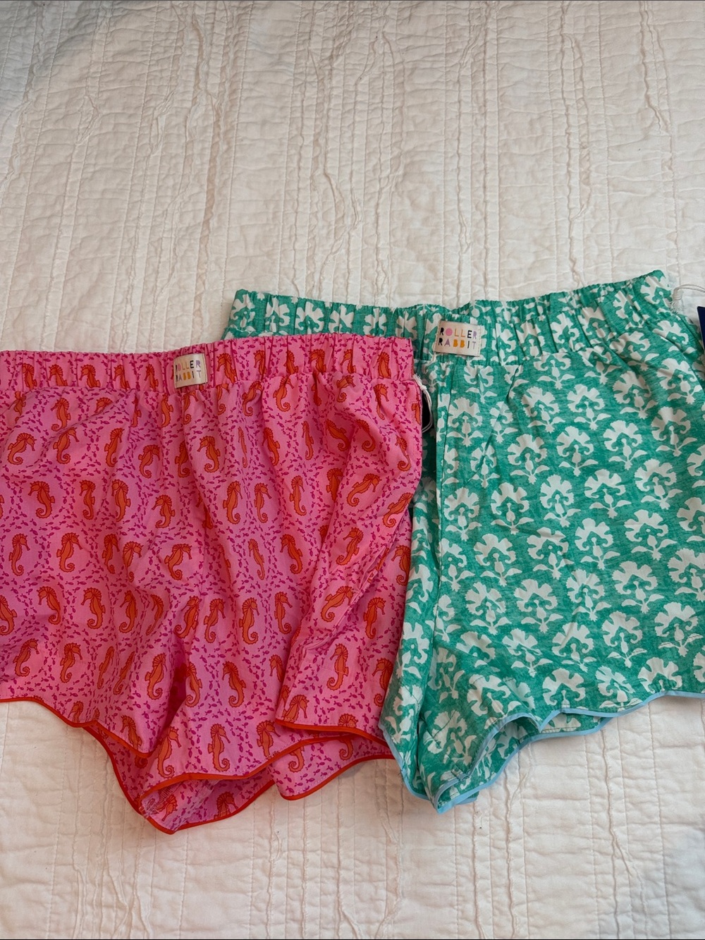 Roller Rabbit Pink and Teal Printed Shorts Bundle